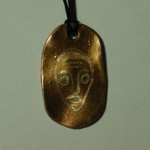 Eyeless Face Pendant (Engraved Copper)