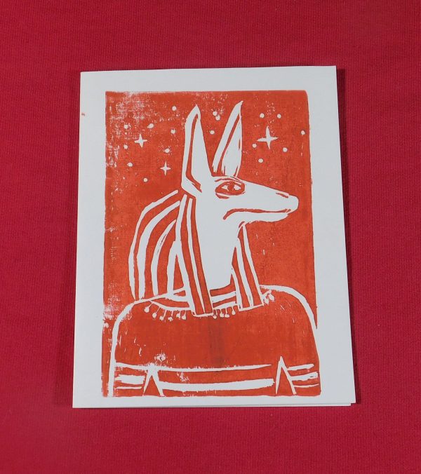 Anubis Greeting Cards (Set of 5) - Linocut Prints