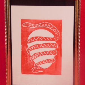 Orphic Egg Linocut Art Print
